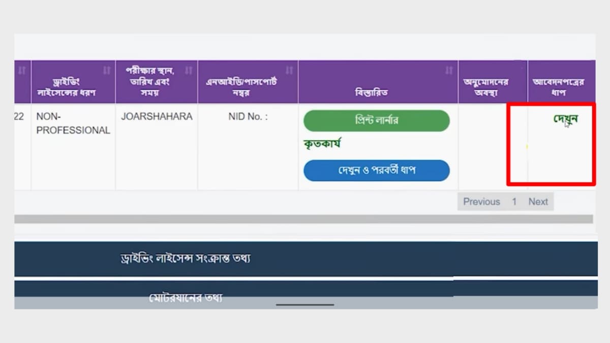 ড্রাইভিং লাইসেন্সের জন্য আবেদনের ধাপ