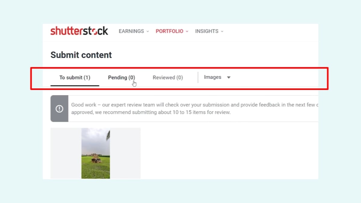 Shutterstock contributor ছবি আপলোড