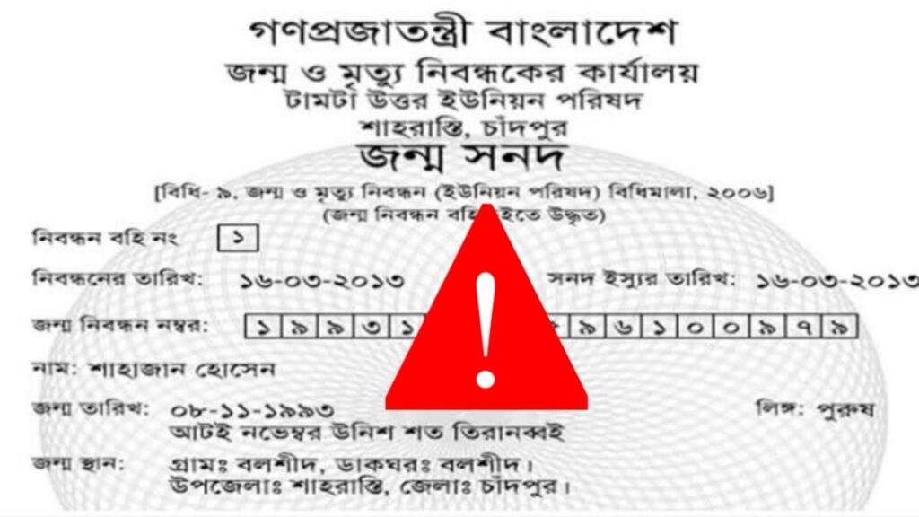 জন্ম নিবন্ধন সংশোধন করার নিয়ম ২০২৪