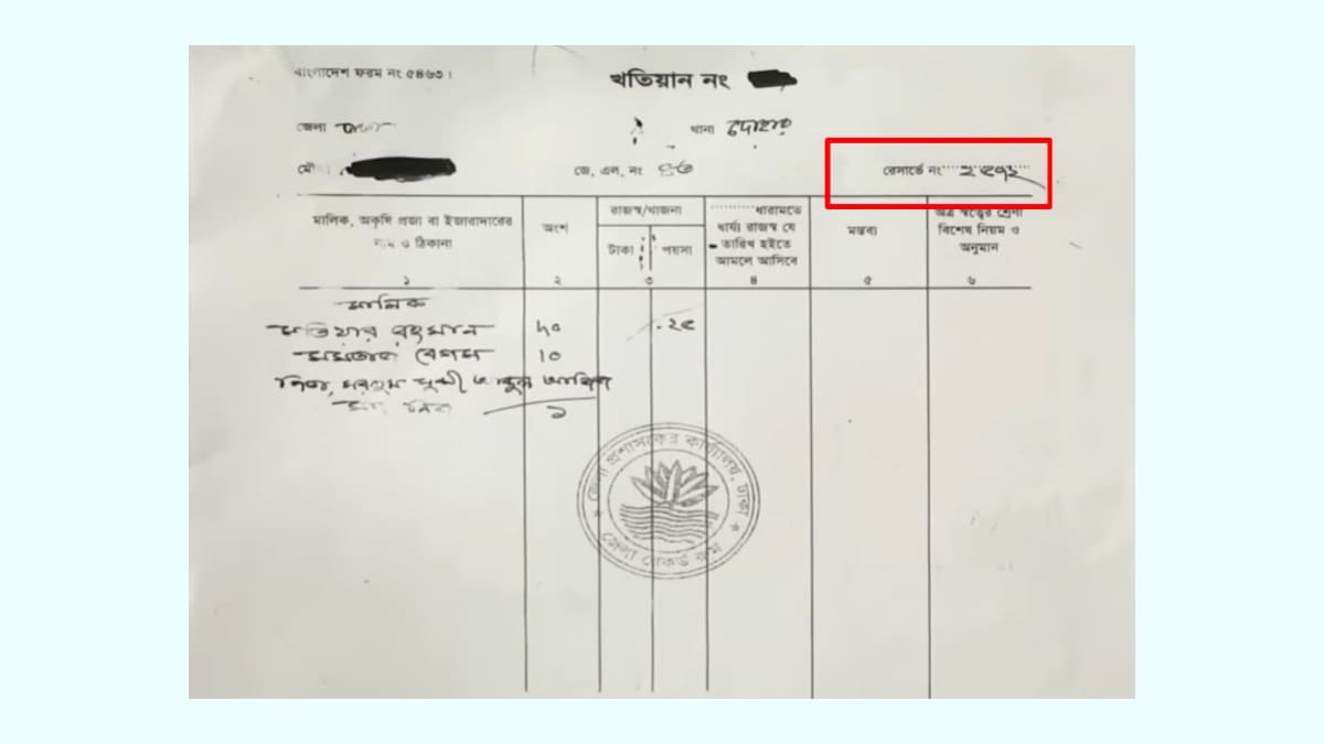 আর এস খতিয়ান চেক