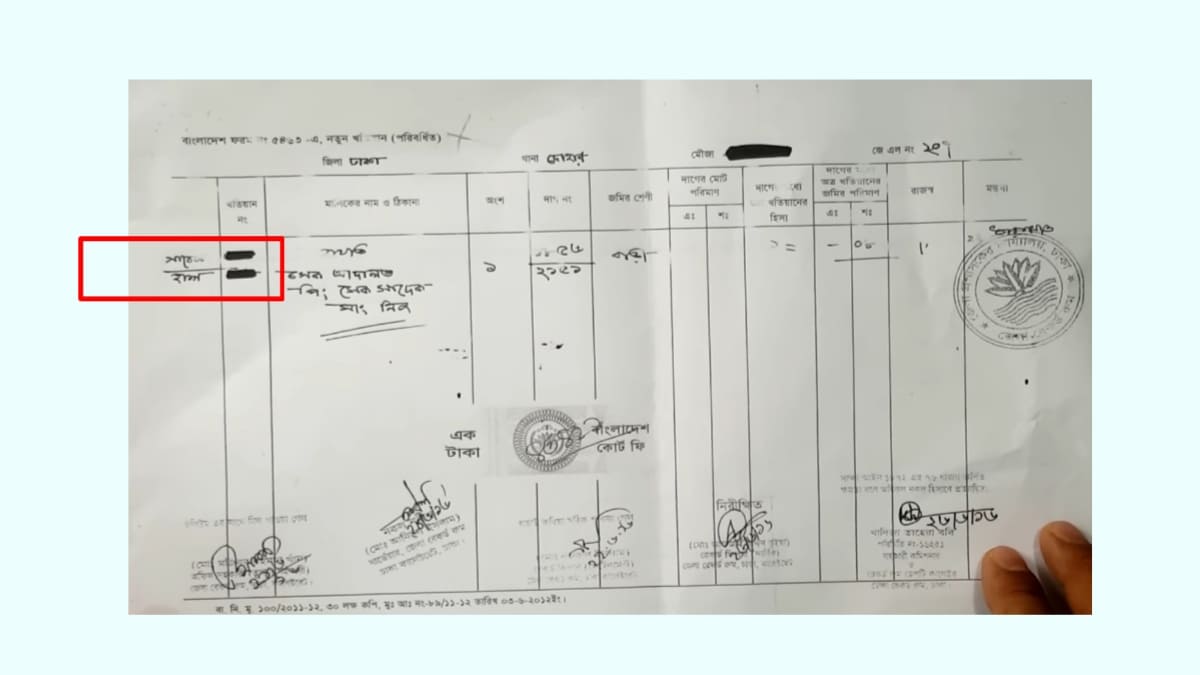 এস এ খতিয়ান চেক