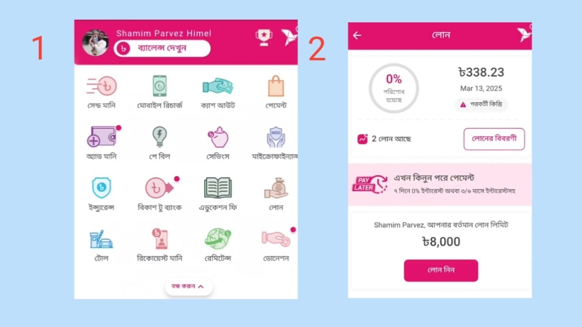 বিকাশ থেকে লোন