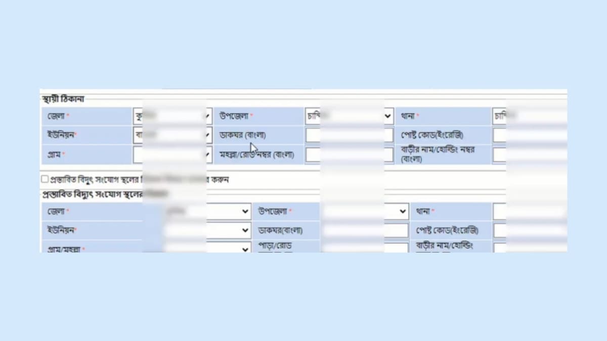 পল্লী বিদ্যুৎ আবেদন