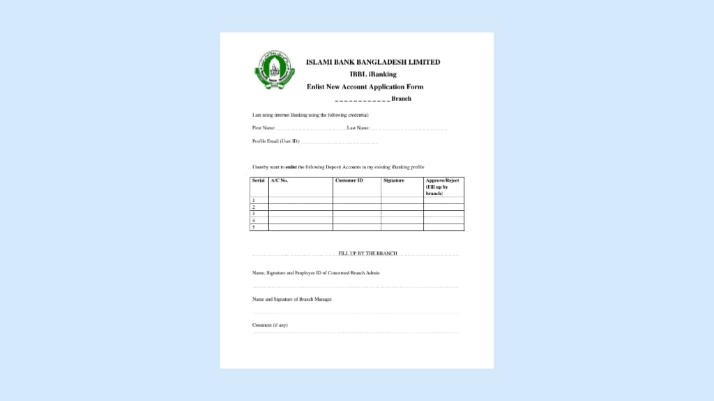 ইসলামী ব্যাংক একাউন্ট