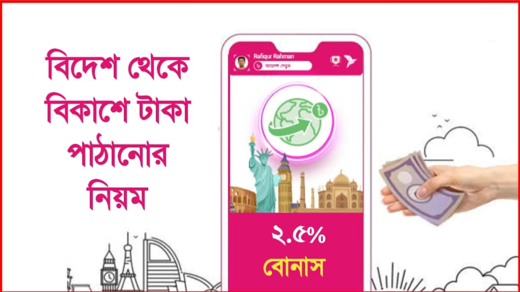 বিদেশ থেকে বিকাশে টাকা পাঠানোর নিয়ম